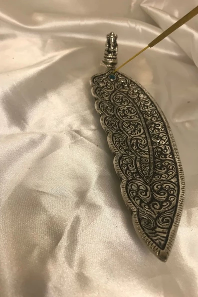 Çubuk Tütsülük İşlemeli Çelik Gümüş Buda Budha Ganesa - Resim 5