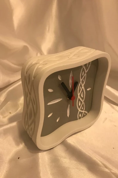 Saat Masa Saati Seramik Yamuk - Resim 7
