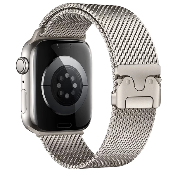 Apple Watch 10 42mm Redclick KRD-121 Metal İnce Tasarım Slim Hasır Kordon - Resim 3