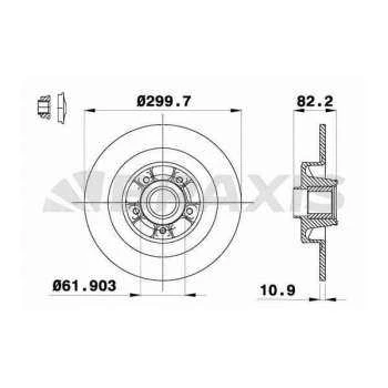 ARKA FREN DISK AYNASI DUZ VEL SATIS BJO 2.016V TURBO - 2.2DCI - 3.0DCI - 3.5 V6 06 - 02- - BRAXIS AD1050