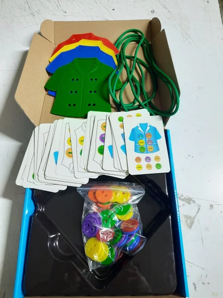 Periboia Düğme İlikleme Oyunu 3+ Yaş Aktivite Oyunu Eğlence Kutusu Eğitici Oyuncak - 3