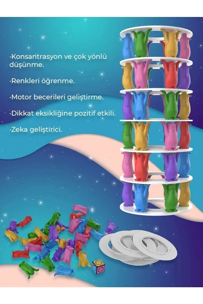 Periboia Şanslı Penguen Kulesi Denge Oyunu 3+ Yaş Zeka Ve Aktivite Oyunu Eğlence Kutusu Eğitici Oyuncak - 5