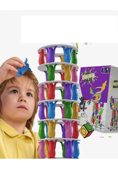 Periboia Şanslı Penguen Kulesi Denge Oyunu 3+ Yaş Zeka Ve Aktivite Oyunu Eğlence Kutusu Eğitici Oyuncak - 2