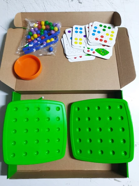 Periboia Minik Boncuklar Eğitici Boncuk Dizme Kutu Oyunu 3+ Yaş Aktivite Oyunu Eğlence Kutusu - 5