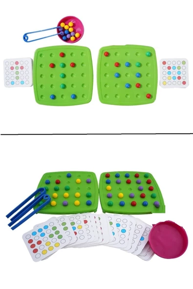Periboia Minik Boncuklar Eğitici Boncuk Dizme Kutu Oyunu 3+ Yaş Aktivite Oyunu Eğlence Kutusu - 3
