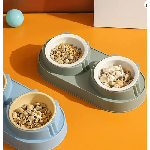 Periboia Mikopet Çift Bölmeli Mama ve Su Kabı - 4