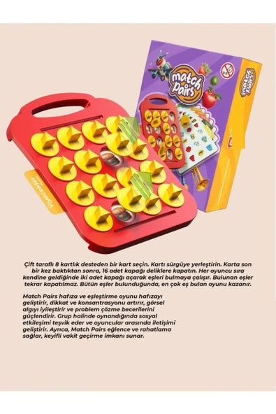 Periboia Çiftleri Eşleştir Hafıza Oyunu 3+ Yaş Zeka Ve Aktivite Oyunu Eğlence Kutusu Eğitici Oyuncak MP - 2