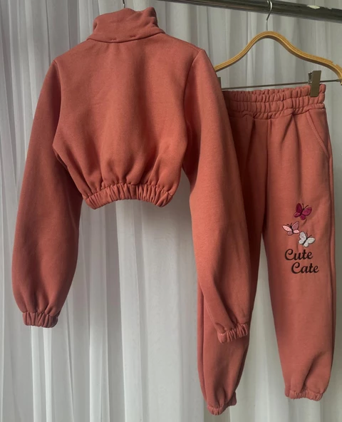 GALA kız çocuk kelebek işlemeli crop eşofman takımı - 7