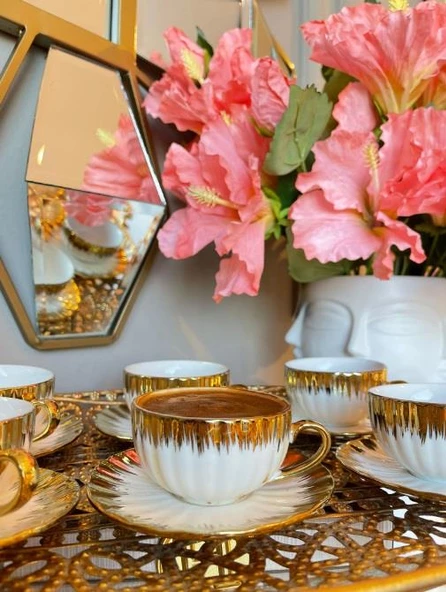 Sembol Moraless Kahve Fincanı Takımı 6 Kişilik PUREBONE-203 - 5