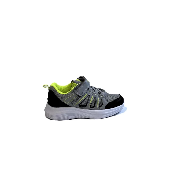 Jump 29183 Gri-Sarı Fuspetli Cırtlı Çok Hafif Bebe Spor Ayakkabı - 5