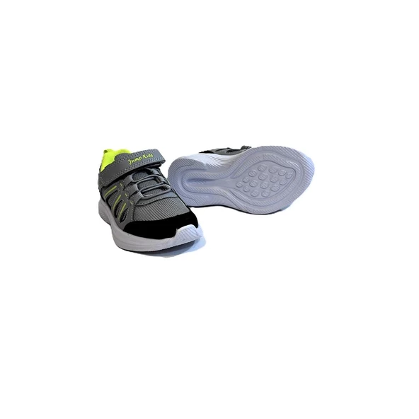 Jump 29183 Gri-Sarı Fuspetli Cırtlı Çok Hafif Bebe Spor Ayakkabı - 4