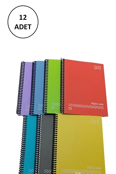 FRESCO Spiralli Plastik Kapak Defter A4 80 Yaprak Çizgili GP.3-4899000-2011