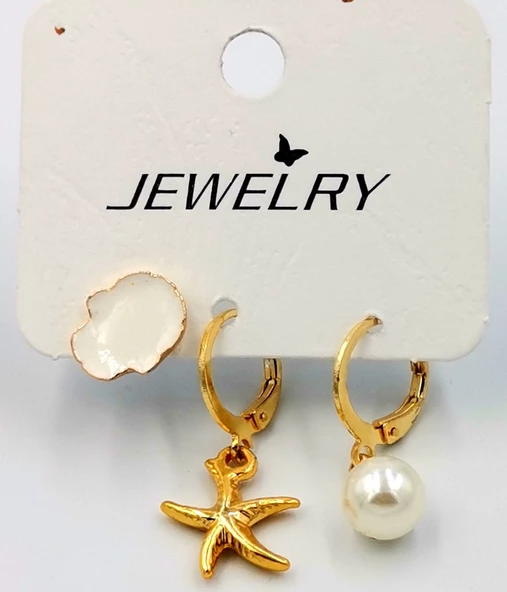 Renkli Kararmaz Papatya Figürlü Lüks Küpe ürün görseli 1