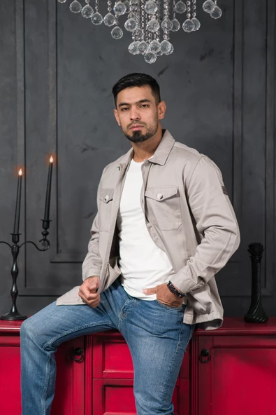 Advante Rahat Kalıp Kapak ve Yan Cepli Astarsız Kanvas Baharlık Gömlek ürün görseli