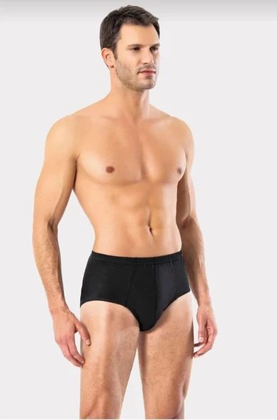 ERDEM 1300 ERKEK PENYE SLİP KÜLOT 3 ADET  SİYAH 2XL - Resim 2