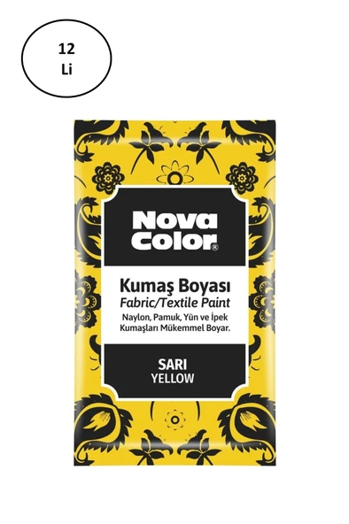 Nova Color 12 Gr Toz Kumaş Boyası Sarı Nc-900 12'li