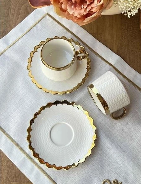 Sembol Daisy Çay ve Nescafe Takımı 6 Kişilik 180 cc PUREBONE-276 - 3