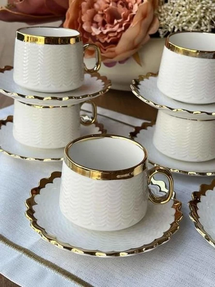 Sembol Daisy Çay ve Nescafe Takımı 6 Kişilik 180 cc PUREBONE-276 - 2