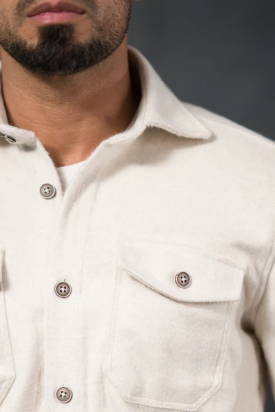 Advante Slimfit Çift Kapak Cepli Astarsız Kaşe Gömlek - 3