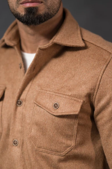 Advante Slimfit Çift Kapak Cepli Astarsız Kaşe Gömlek - 12