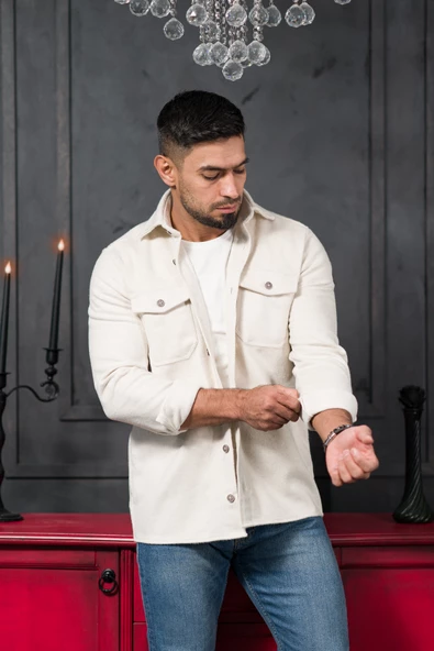 Advante Slimfit Çift Kapak Cepli Astarsız Kaşe Gömlek - 4