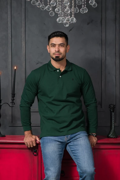 San&Fa Regular Fit Polo Yaka Uzun Kol Pamuklu Baharlık Sweatshirt - 4