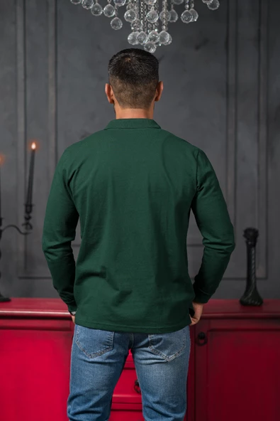 San&Fa Regular Fit Polo Yaka Uzun Kol Pamuklu Baharlık Sweatshirt - 6