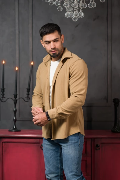 Likralı Fitilli Pamuklu Kışlık Kumaş Regular Fit Gömlek - 2