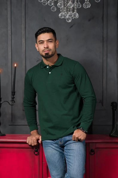 San&Fa Regular Fit Polo Yaka Uzun Kol Pamuklu Baharlık Sweatshirt - 2