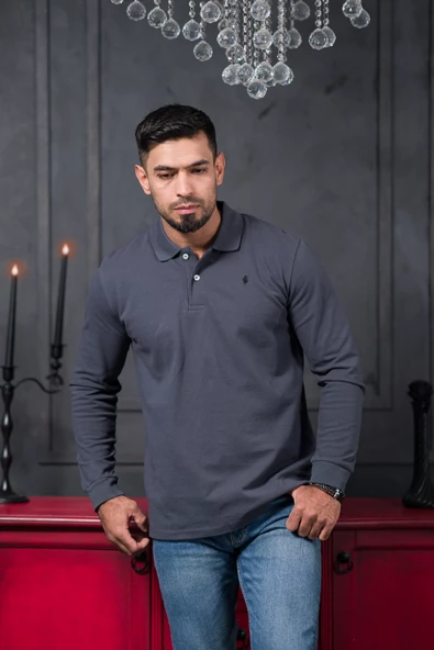 San&Fa Regular Fit Polo Yaka Uzun Kol Pamuklu Baharlık Sweatshirt - 9