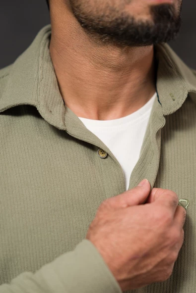 Likralı Fitilli Pamuklu Kışlık Kumaş Regular Fit Gömlek - 11