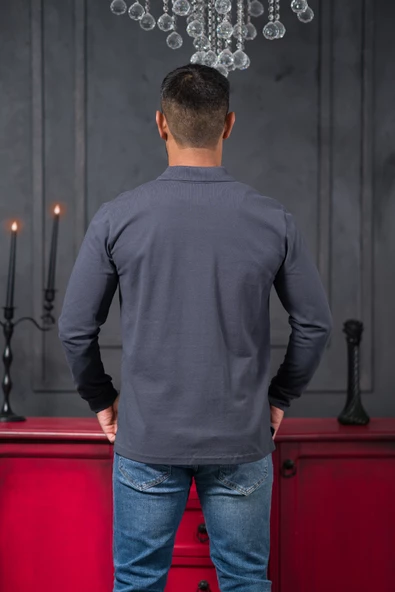 San&Fa Regular Fit Polo Yaka Uzun Kol Pamuklu Baharlık Sweatshirt - 11