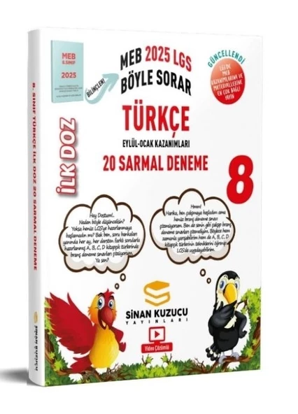 Sinan Kuzucu Yayınları 8. Sınıf İlk Doz Türkçe 20 Sarmal Deneme ürün görseli