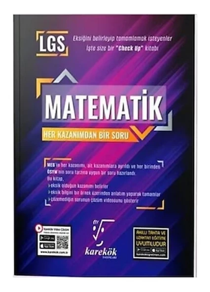 Karekök Yayıncılık 8. Sınıf Her Kazanımdan Bir Soru Matematik