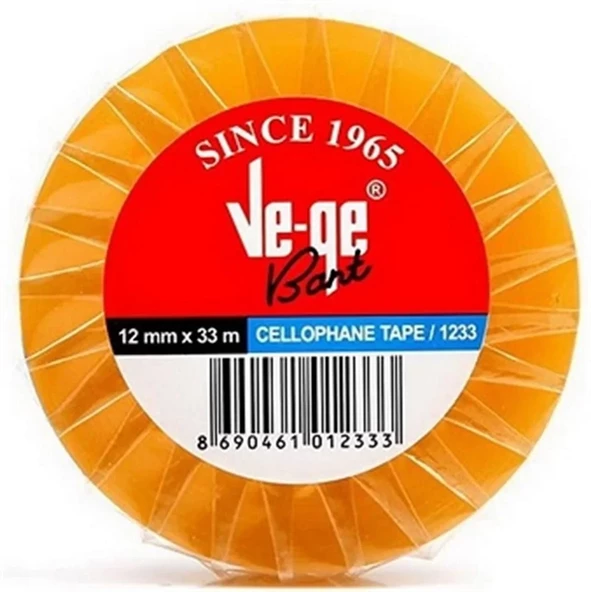 VeGe Selefon Bant 12mm x 33m (12 li Paket)