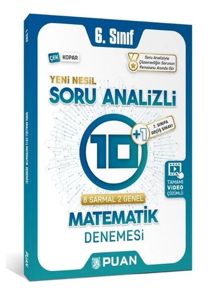 6. Sınıf Matematik Soru Analizli 10+1 Deneme Puan Yayınları