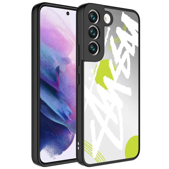 Galaxy S21 FE Kılıf Aynalı Desenli Kamera Korumalı Parlak  Mirror Kapak