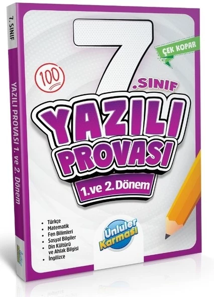 7. Sınıf Yazılı Provası 1. ve 2. Dönem Ünlüler Karması