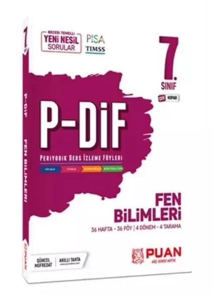 7. Sınıf Fen Bilimleri PDİF Konu Anlatım Föyleri Puan Yayınları