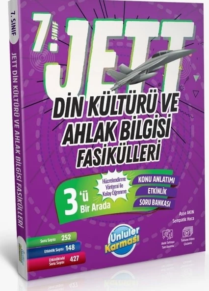 7. Sınıf Din Kültürü ve Ahlak Bilgisi JETT Soru Fasikülleri Ünlüler Yayınları