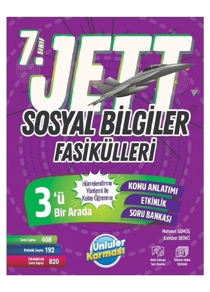 7. Sınıf Sosyal Bilgiler JETT Soru Fasikülleri Ünlüler Yayınları