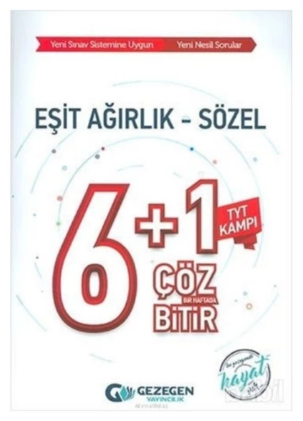 TYT Kampı Eşit Ağırlık Sözel 6 Artı 1 Çöz Bir Haftada Bitir Gezegen Yayınları