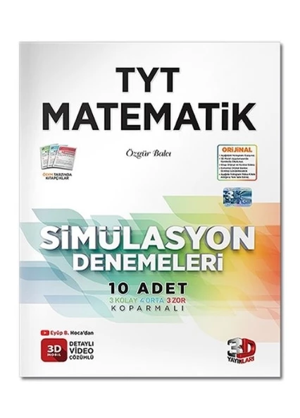 2025 TYT Matematik Simülasyon Denemeleri Detaylı Video Çözümlü 3D Yayınları