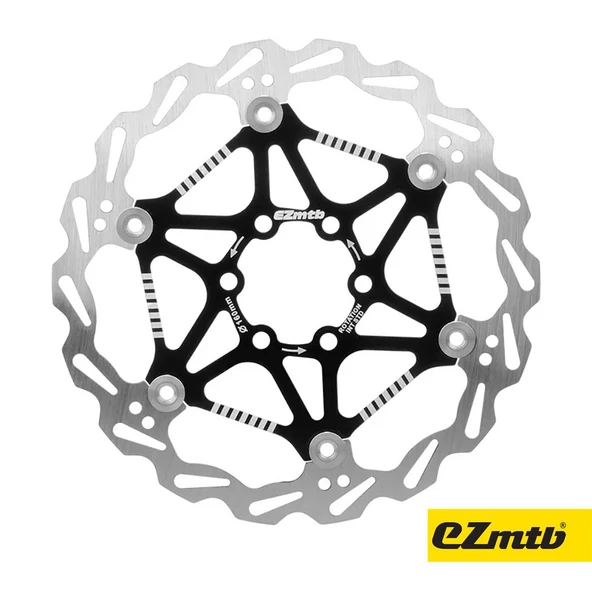 EzMTB 160 mm Bisiklet Disk Fren Rotoru 160mm 6 Vida MTB Performans Rotor Siyah