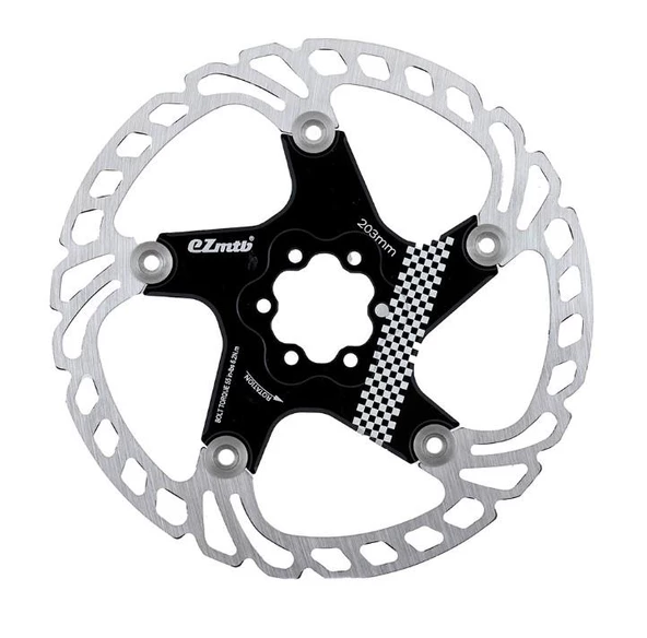 EzMTB 203mm Bisiklet Disk Fren Rotoru 203mm 6 Vida MTB Performans Rotor Siyah - 3