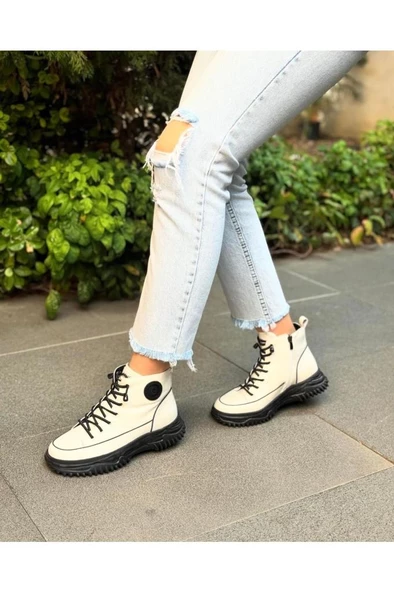 Guja 24K310-13 Kadın Bot Siyah Beyaz 36-41