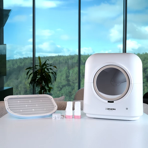 Xenon Smart Akıllı Otomatik Kedi Tuvaleti 60L Koku ve UV Sterilizasyonu Mobil App ile Kontrollü Kum Kabı X8620 - 3