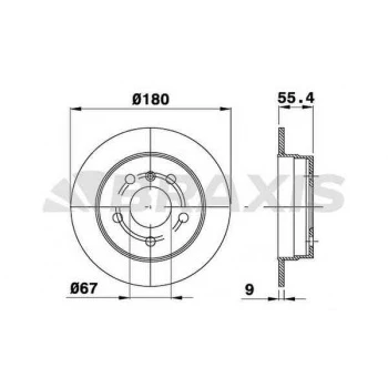 FREN DISKI ARKA A-CLASS W169 04-12 B-CLASS W245 05-11 - BRAXIS AE0081