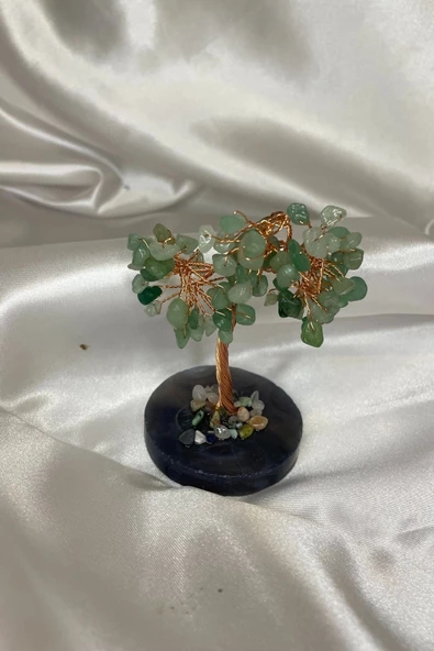 Doğaltaş Kaplan Gözü Taşı Doğal Taş Bakır Hayat Ağacı Stres Meditasyon Taşı Avanturin - 4