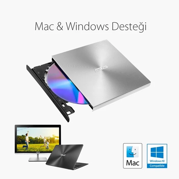 ASUS 8x ZENDRIVE SDRW-08U7M-U USB 2.0 Slim Harici DVD Yazıcı Siyah - 7
